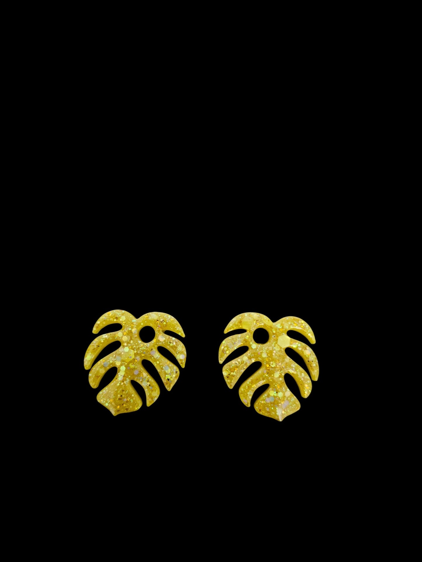 Pampilles feuilles jaune à paillettes