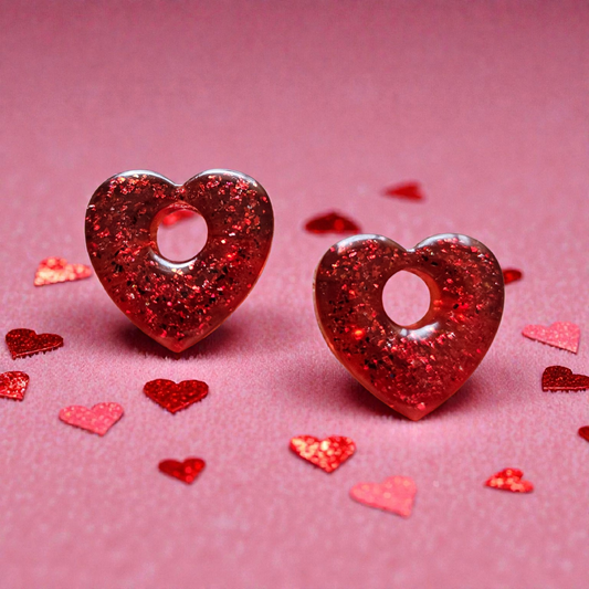 Pampilles coeur rouge