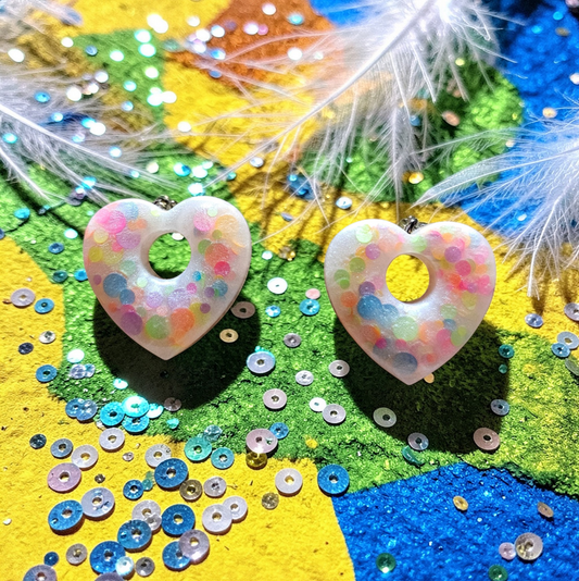 Pampilles coeur multicolores